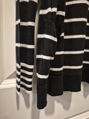 Express Black White Striped Soft Knit Cardigan XS NWT